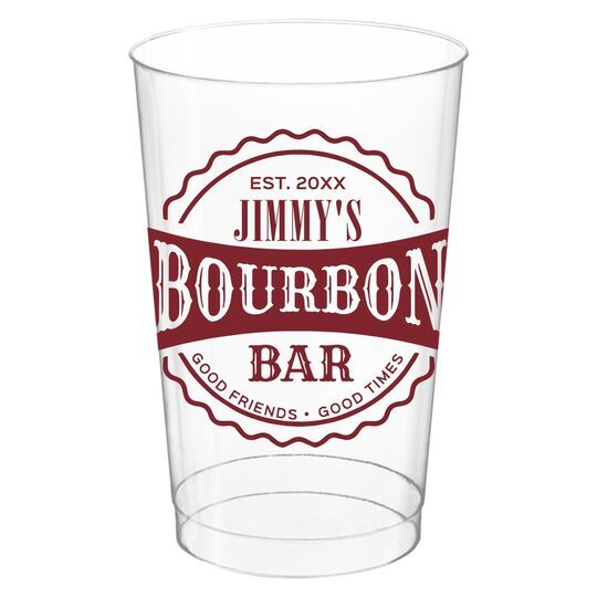 Good Friends Good Times Bourbon Bar Clear Plastic Cups
